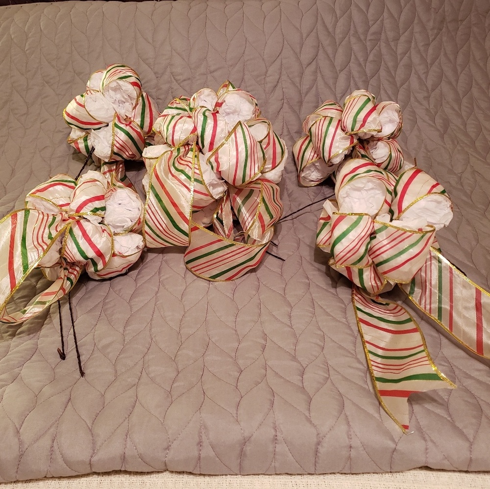 Christmas bannister & tree topper bows (wired)